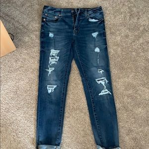 American Eagle Dark Ripped Skinny Jeans